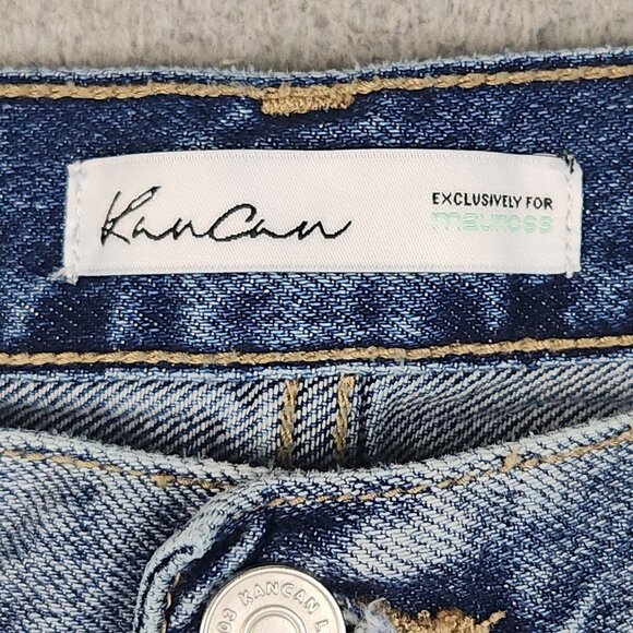 KanCan Ripped High Rise Wide Leg Cropped Jeans Womens Size 30 Baggy Denim Cotton - Picture 7 of 15